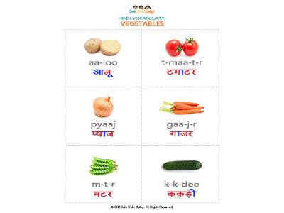 Fruits and Vegetables Vocabulary (Hindi)